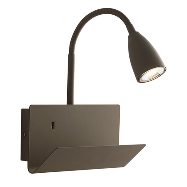 APPLIQUE GULP FLESSIBILE FANGO CON USB 2A 1XGU10 23X27X49CM