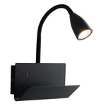 APPLIQUE GULP FLESSIBILE NERA CON USB 2A 1XGU10  23X27X49CM