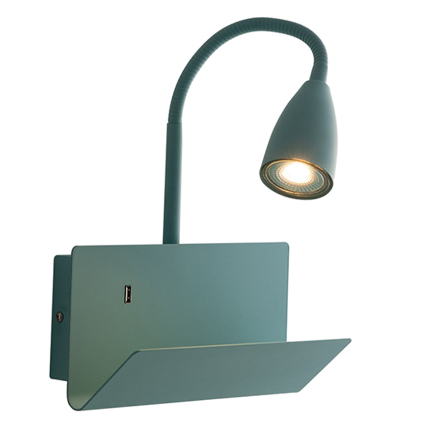 APPLIQUE GULP FLESSIBILE VERDE CON USB 2A 1XGU10 23X27X49CM
