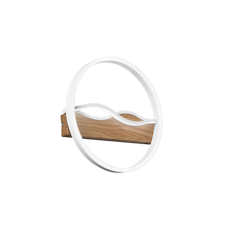 PLAFONIERA LED HAWAII TONDA BIANCA/LEGNO 36W 4605LM CCT 40X6,8CM