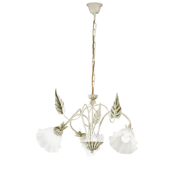 LAMPADARIO ISOTTA AVORIO 3XE14 60X80CM