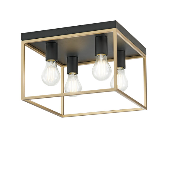 PLAFONIERA KIMERA NERA/ORO 4XE27 35X35X40CM