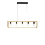 SOSPENSIONE KIMERA NERA/ORO 5XE27 100X20X150CM