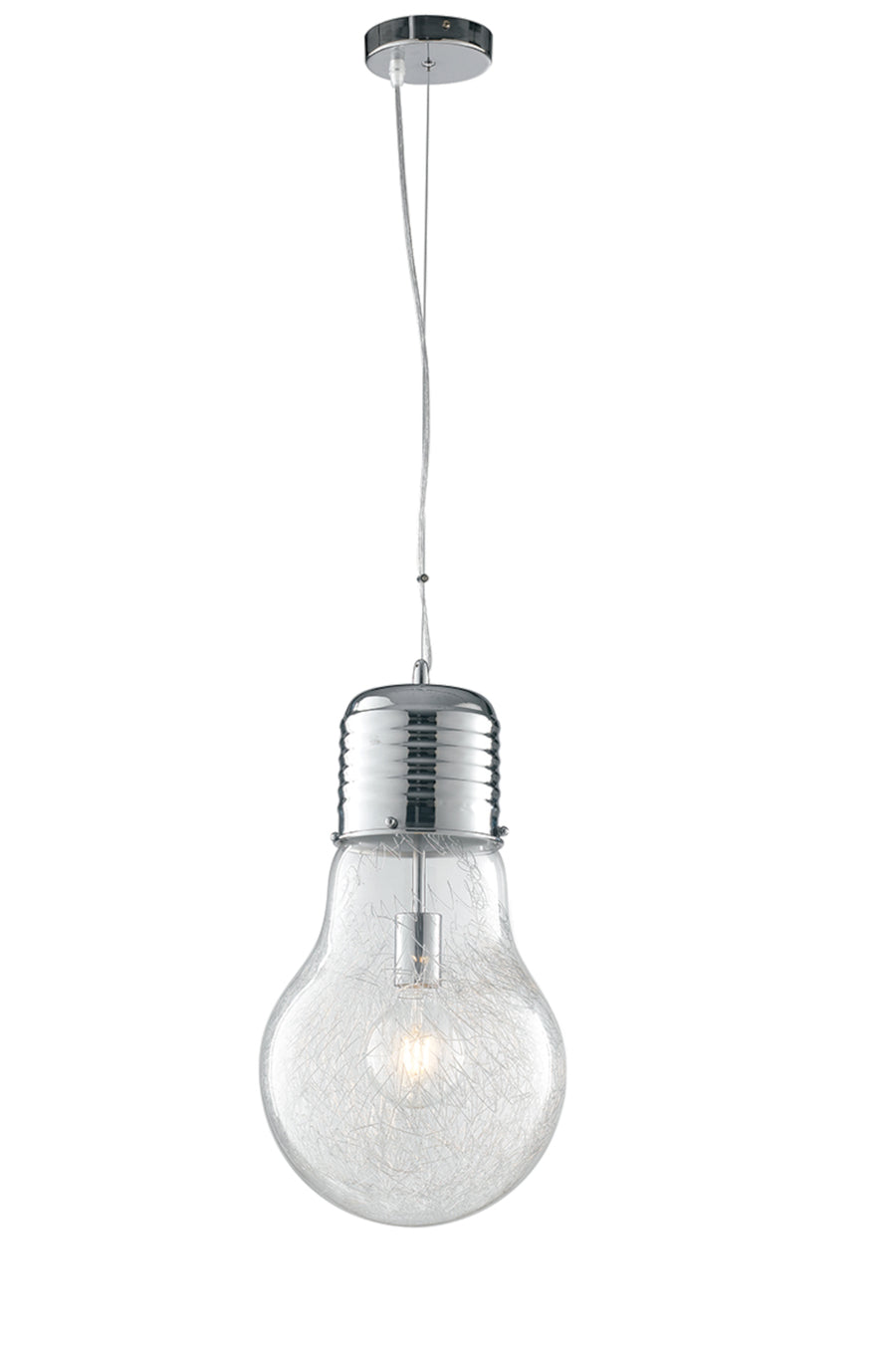 SOSPENSIONE LAMPADINA CROMO 1XE27 30X120CM