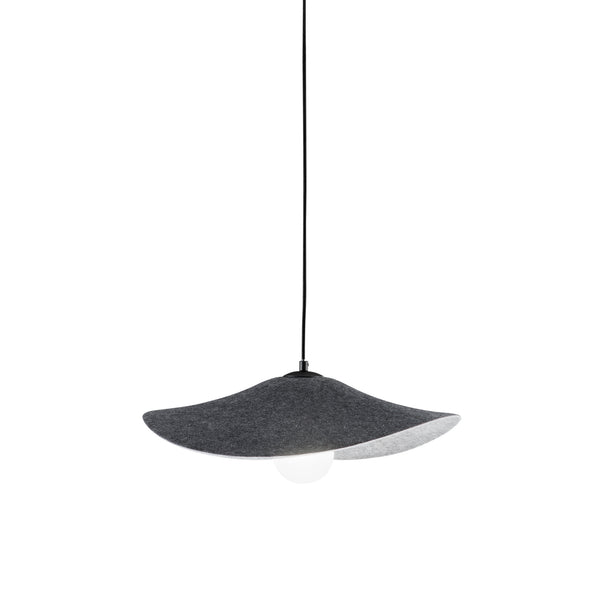 SOSPENSIONE LENGLEN IN FELTRO NERO CAVO 2M PARALUME 50CM 1XE27