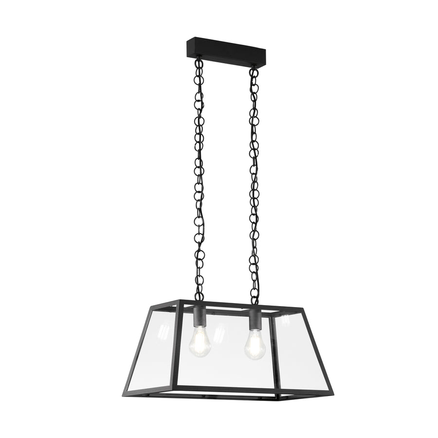 SOSPENSIONE LEXINGTON  NERA 2XE27 57X30X111CM