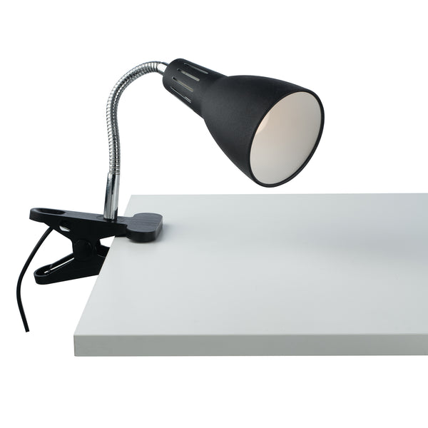 LAMPADA LOGIKO NERA CON PINZA 1XE14 11,5X7,3X36,5CM