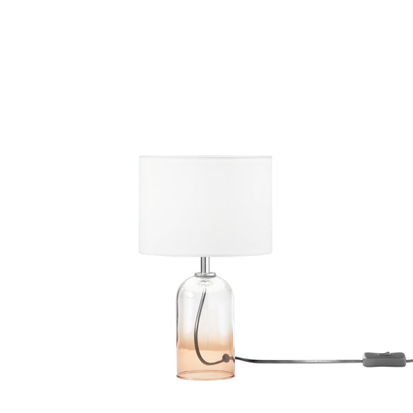 LUME LONDON AMBRA IN VETRO E PARALUME IN TESSUTO 1XE14 STRUTTURA D18X30.1CM PARALUME D18X15CM