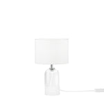 LUME LONDON BIANCO IN VETRO E PARALUME IN TESSUTO 1XE14 STRUTTURA D18X30.1CM PARALUME D18X15CM