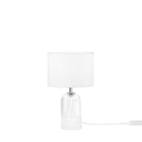 LUME LONDON BIANCO IN VETRO E PARALUME IN TESSUTO 1XE14 STRUTTURA D18X30.1CM PARALUME D18X15CM