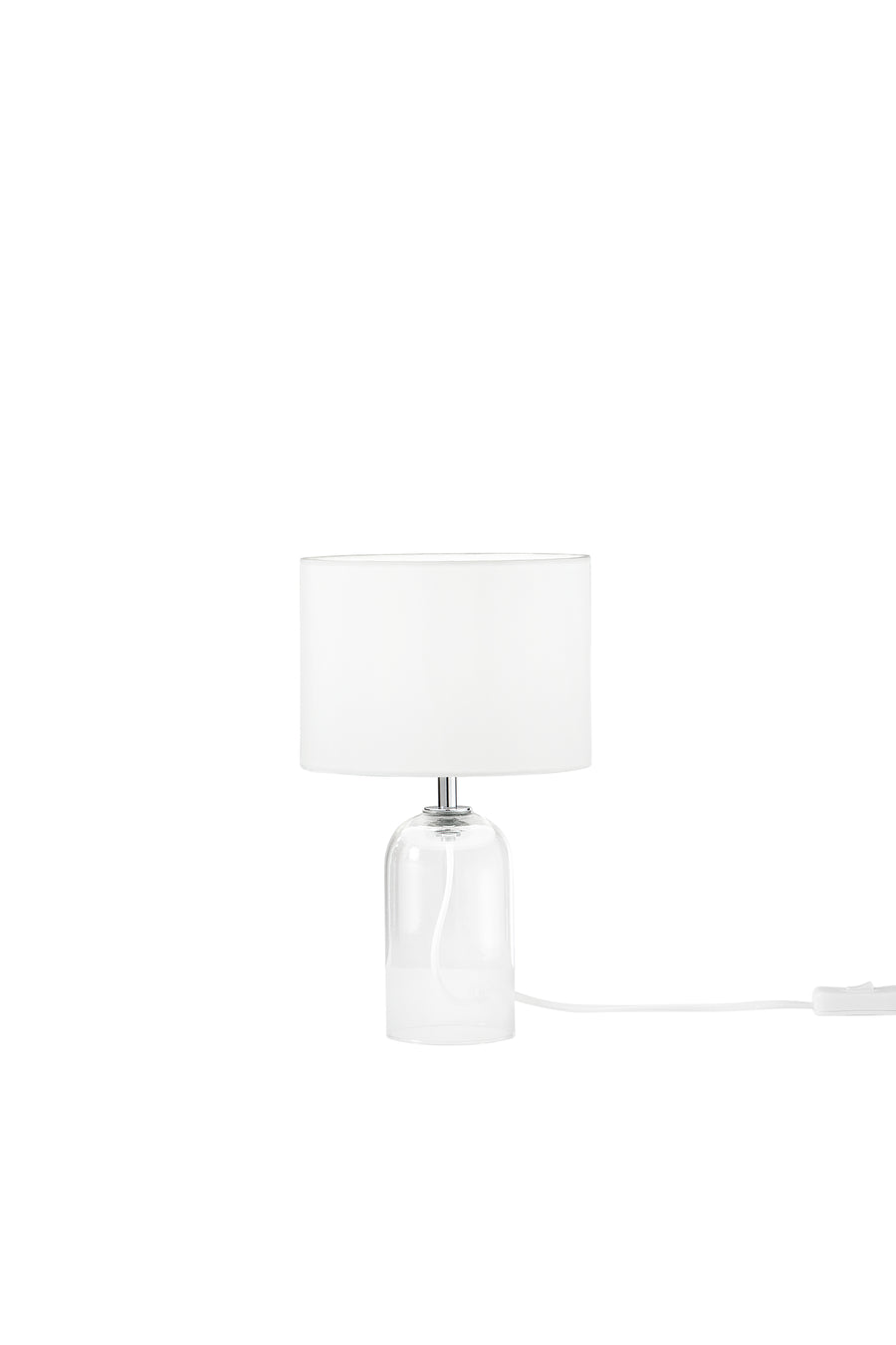 LUME LONDON BIANCO IN VETRO E PARALUME IN TESSUTO 1XE14 STRUTTURA D18X30.1CM PARALUME D18X15CM