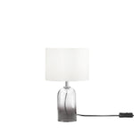 LUME LONDON GRIGIO IN VETRO E PARALUME IN TESSUTO 1XE14 STRUTTURA D18X30.1CM PARALUME D18X15CM