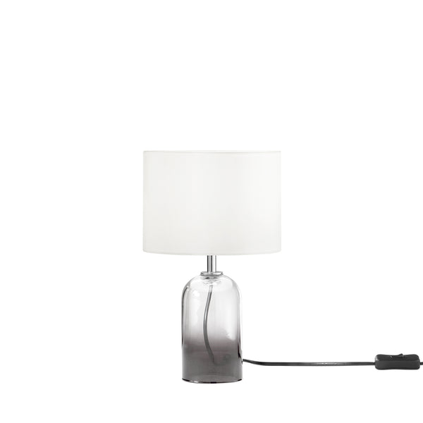 LUME LONDON GRIGIO IN VETRO E PARALUME IN TESSUTO 1XE14 STRUTTURA D18X30.1CM PARALUME D18X15CM