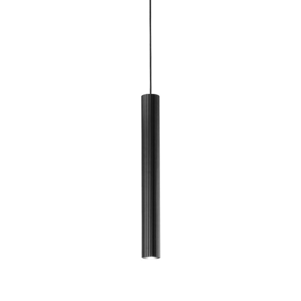 SOSPENSIONE LORD NERA IN ACCIAIO+ALLUMINIO 1XGU10 25W 10X10X255CM