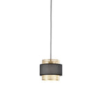 SOSPENSIONE LOUNGE SINGOLO PENDENTE ORO E NERO IN METALLO 1XE27 D21X200CM