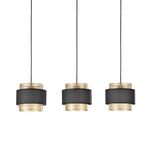 SOSPENSIONE LOUNGE TRE PENDENTI ORO E NERO IN METALLO 3XE27 85X21X200CM