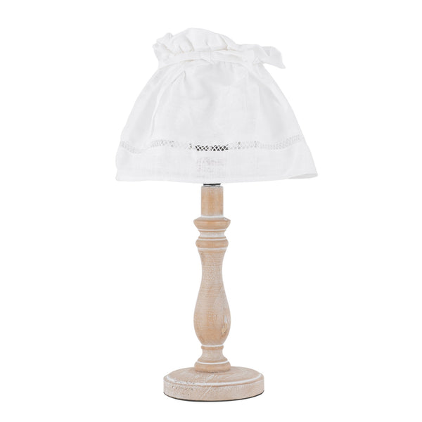 LUME LULLABY BIANCO CON LEGNO 1XE14 18X34CM