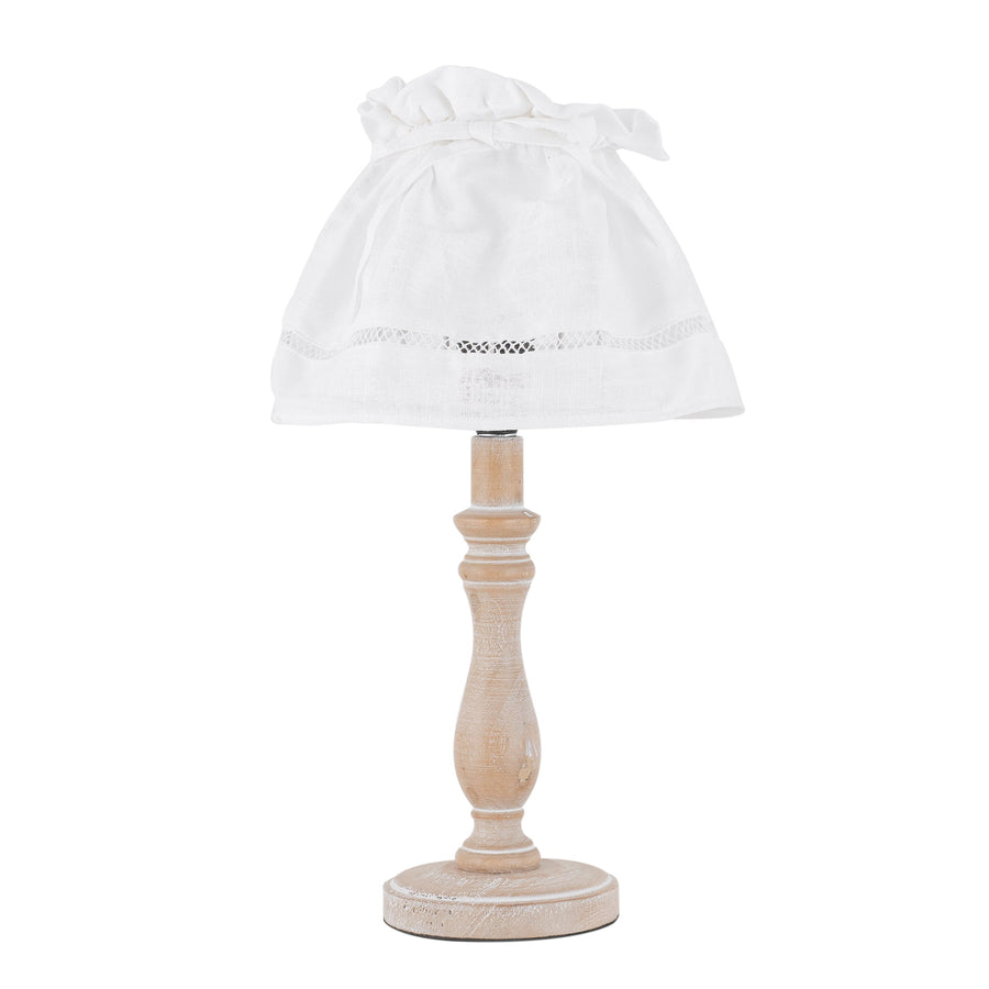 LUME LULLABY BIANCO CON LEGNO 1XE14 18X34CM