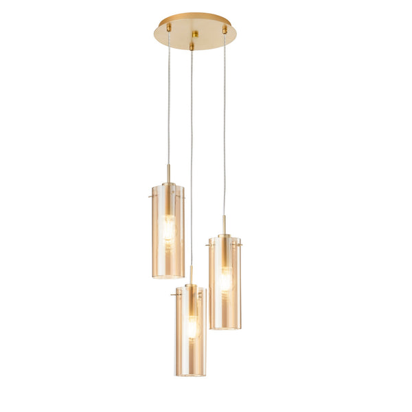 SOSPENSIONE MAGIC ORO/AMBRA 3XE27 27,3X27,3X150CM
