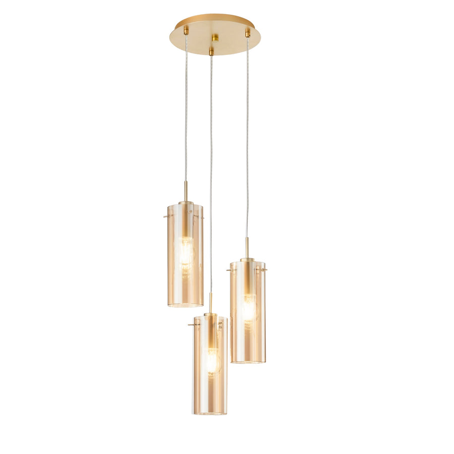 SOSPENSIONE MAGIC ORO/AMBRA 3XE27 27,3X27,3X150CM
