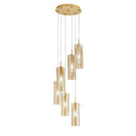 SOSPENSIONE MAGIC ORO/AMBRA 6XE27 35X35X150CM