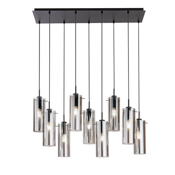SOSPENSIONE MAGIC NERA/FUME' 9XE27 90X30X150CM