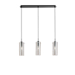 SOSPENSIONE MAGIC NERA/FUME' 3XE27 79X10X150CM