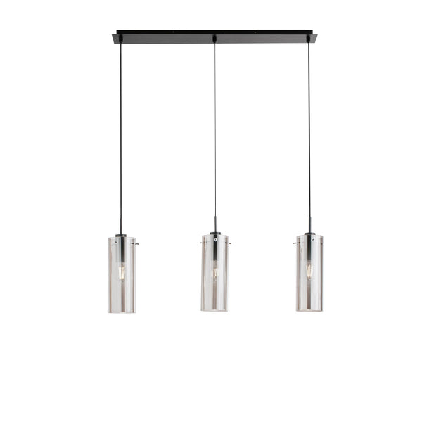 SOSPENSIONE MAGIC NERA/FUME' 3XE27 79X10X150CM