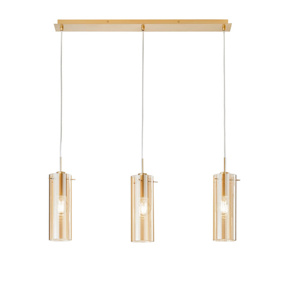 SOSPENSIONE MAGIC ORO/AMBRA 3XE27 79X10X150CM