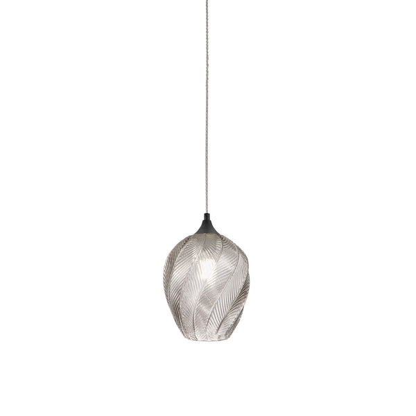 SOSPENSIONE MAJESTY GRIGIA IN VETRO 1XE27 20X120CM