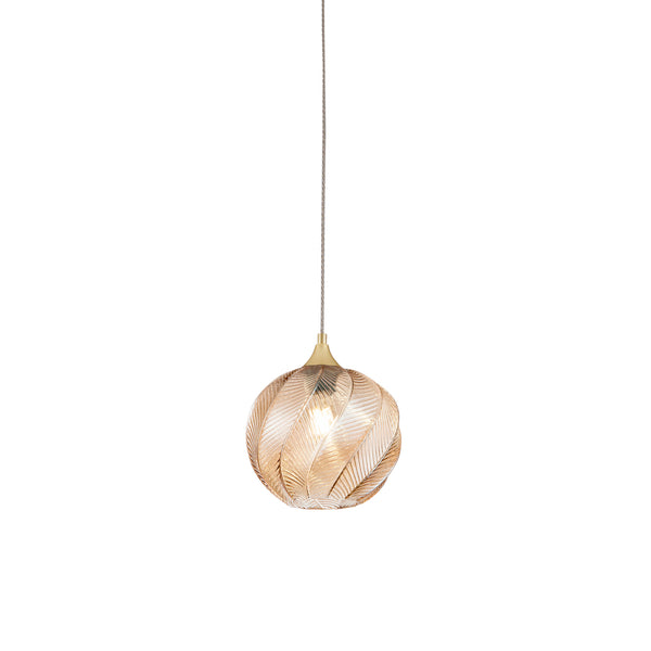 SOSPENSIONE MAJESTY AMBRA IN VETRO 1XE27 23X120CM