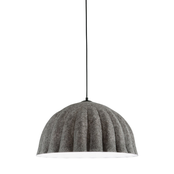 SOSPENSIONE MIDI IN FELTRO GRIGIO/BIANCO CAVO 2M PARALUME 53CM 1XE27