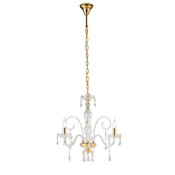 LAMPADARIO MONALISA ORO 3XE14 53X145CM