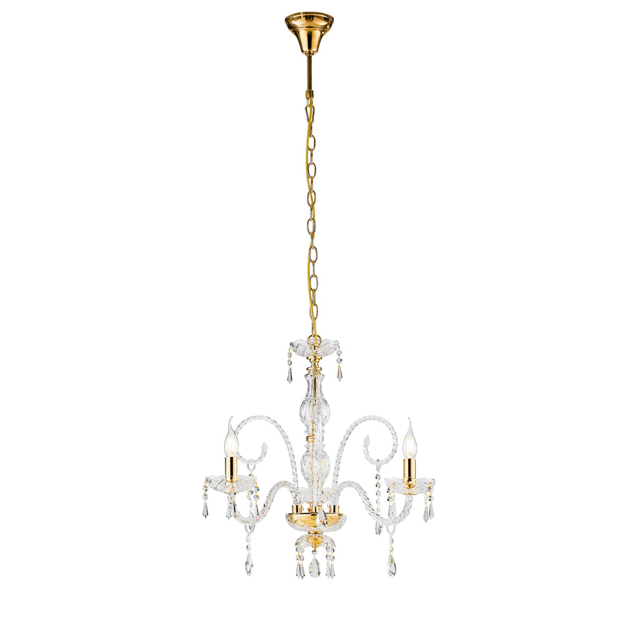 LAMPADARIO MONALISA ORO 3XE14 53X145CM