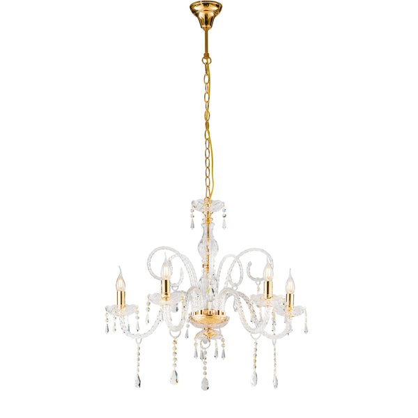 LAMPADARIO MONALISA ORO 5XE14 70X145CM