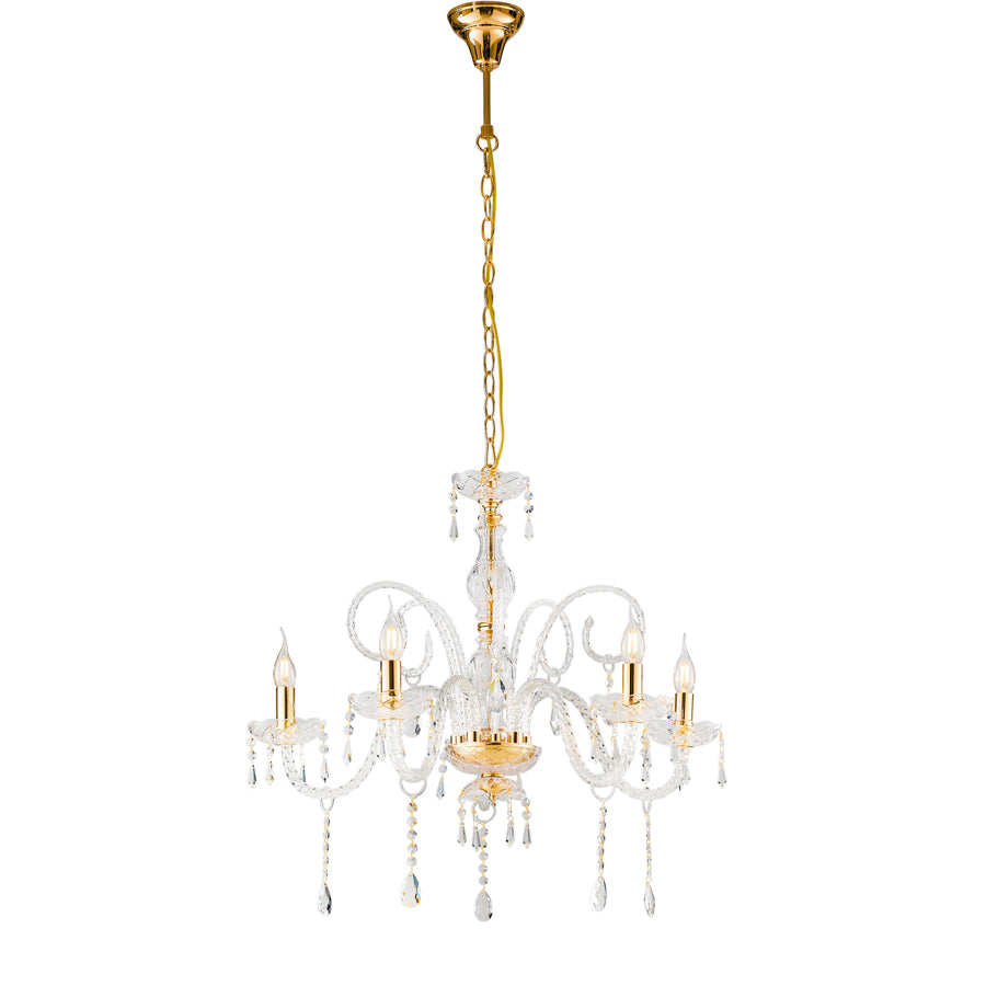 LAMPADARIO MONALISA ORO 5XE14 70X145CM
