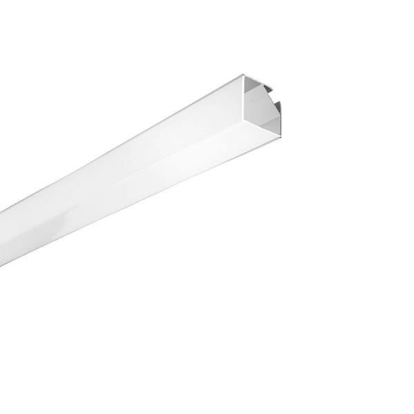 PROFILO DORIK ALLUMINIO DIFFUSORE ANGOLARE CON TAPPI E STAFFETTE INCLUSI 200X2,97X2,97CM