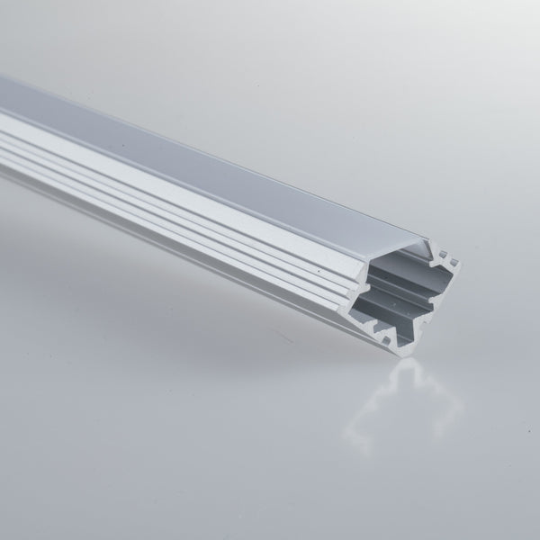 PROFILO NEWYORK ALLUMINIO/OPALE CON TAPPI E STAFFETTE INCLUSI 200X2,9X2,1CM