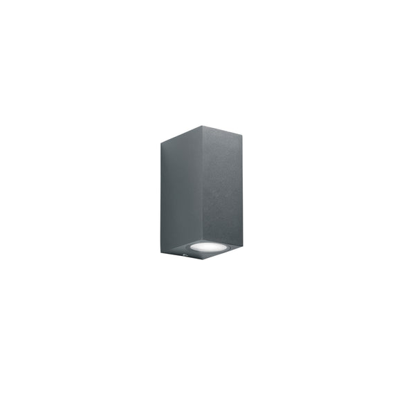 APPLIQUE BIEMISSIONE QUBO ANTRACITE 2XGU10 IP54 6,7X9,3X15,1CM