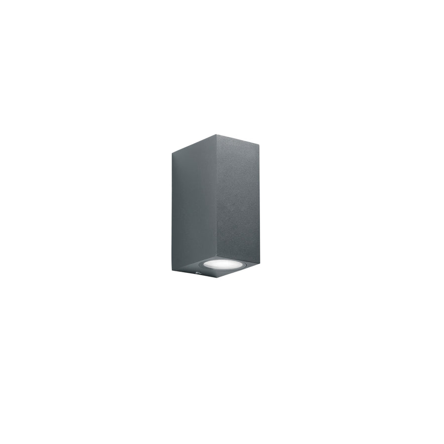 APPLIQUE BIEMISSIONE QUBO ANTRACITE 2XGU10 IP54 6,7X9,3X15,1CM