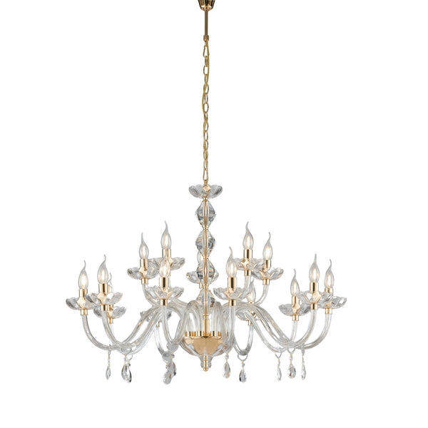 LAMPADARIO RIFLESSO ORO 15XE14 94X140CM