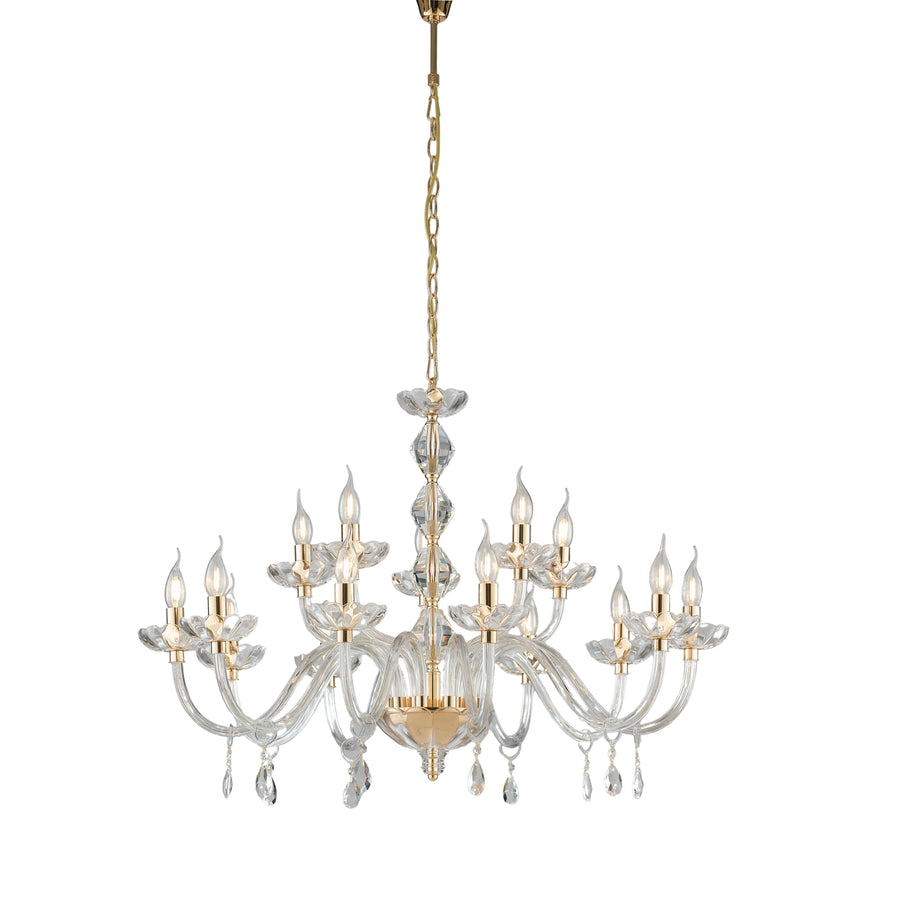 LAMPADARIO RIFLESSO CROMO 15XE14 94X140CM