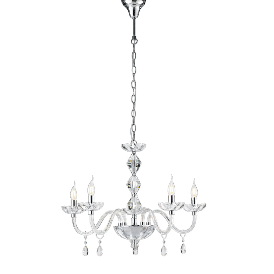 LAMPADARIO RIFLESSO CROMO 5XE14 70X190CM