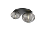 PLAFONIERA RIPPLE NERA 2XE27 45X21,5X35CM