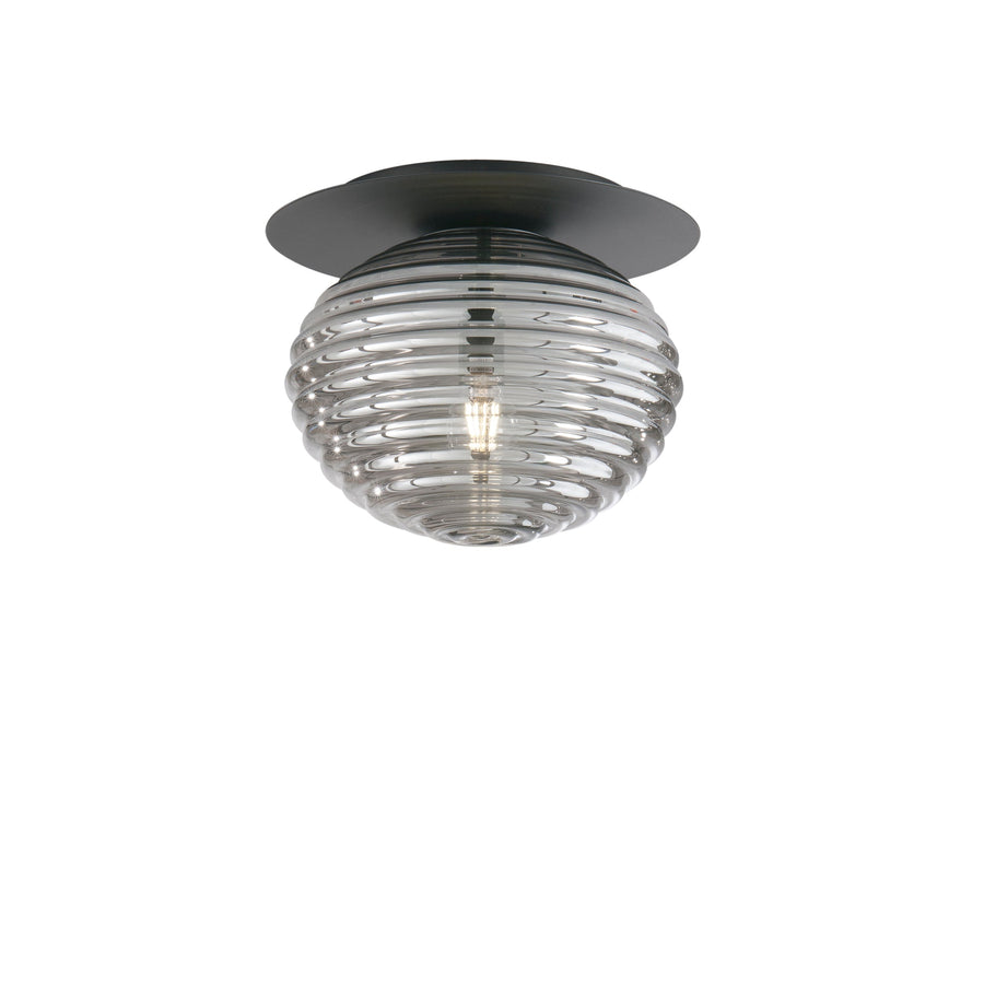 PLAFONIERA RIPPLE NERA 1XE27 35X35X28CM