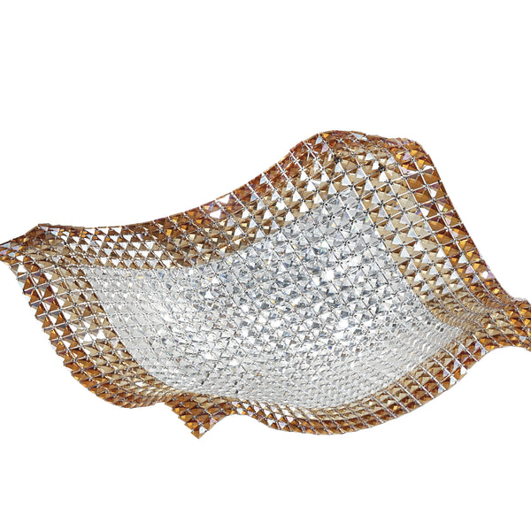 PLAFONIERA RUMBA TRASPARENTI/AMBRA 9XG9 72X72X16CM