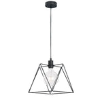 SOSPENSIONE SANTANA POLIGONALE NERA 1XE27 25X25X130CM