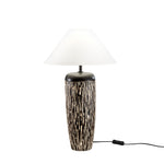 LUME SAVANA MARRONE E BIANCA IN CERAMICA 1XE27 STRUTTURA D35X58.8CM PARALUME D35X16CM