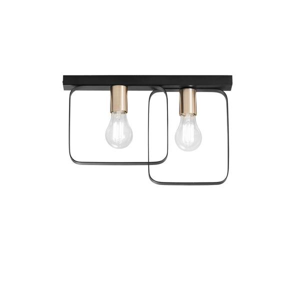 PLAFONIERA SMITH NERA/ORO 2XE27 41,5X5X27CM