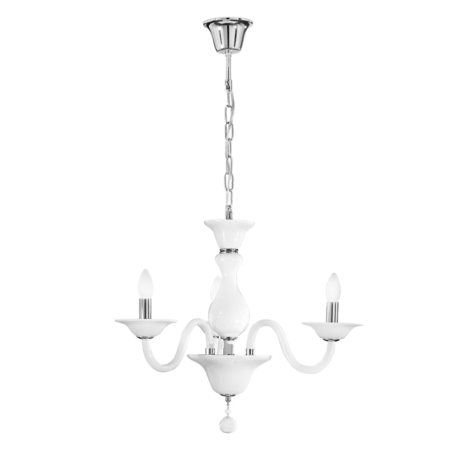 LAMPADARIO SOFFIO BIANCO/CROMO 3XE14 66X120CM